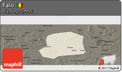 Shaded Relief Panoramic Map of Falo, darken