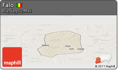 Shaded Relief Panoramic Map of Falo, lighten