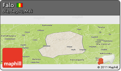 Shaded Relief Panoramic Map of Falo, physical outside