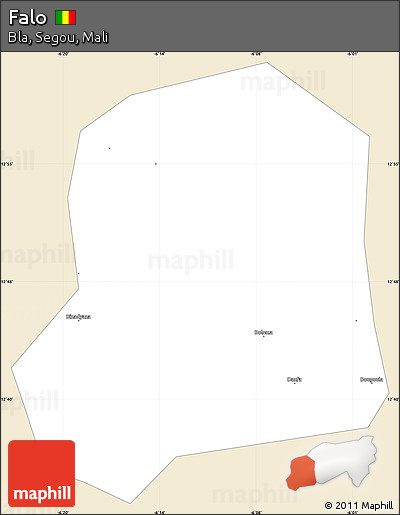 Classic Style Simple Map of Falo, single color outside