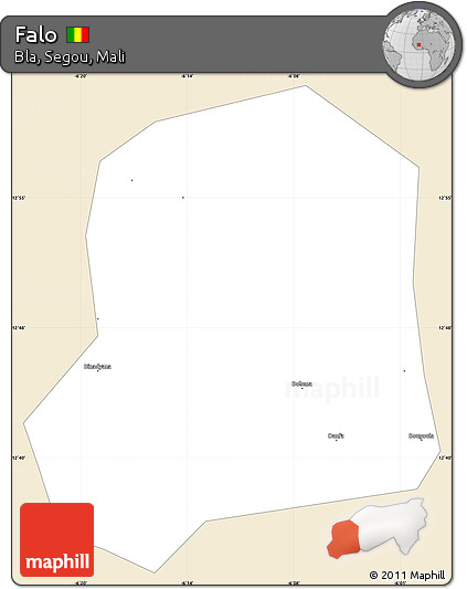 Classic Style Simple Map of Falo, single color outside
