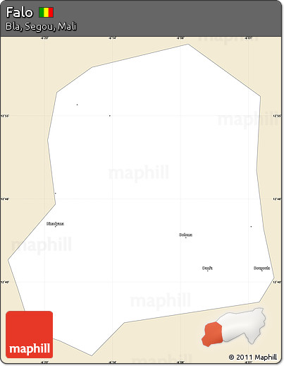 Classic Style Simple Map of Falo, single color outside