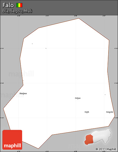 Gray Simple Map of Falo, cropped outside