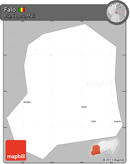 Gray Simple Map of Falo, single color outside