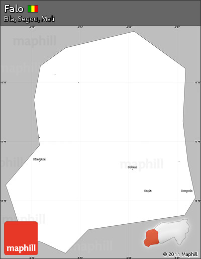Gray Simple Map of Falo, single color outside