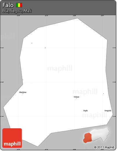 Gray Simple Map of Falo, single color outside