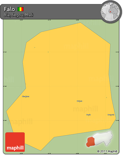 Savanna Style Simple Map of Falo, single color outside