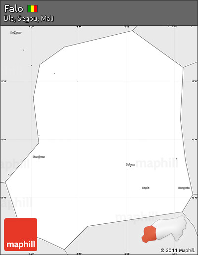 Silver Style Simple Map of Falo