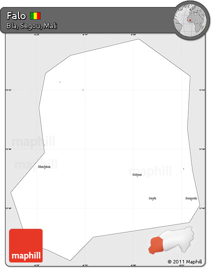 Silver Style Simple Map of Falo, single color outside
