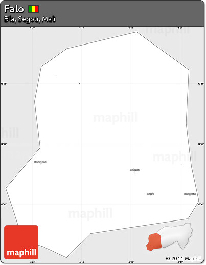 Silver Style Simple Map of Falo, single color outside