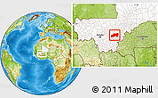 Physical Location Map of Bla, highlighted country