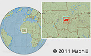 Savanna Style Location Map of Bla, hill shading