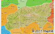 Satellite Map of Bla, political shades outside