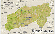 Satellite Map of Bla, shaded relief outside