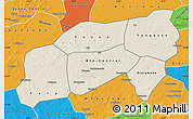 Shaded Relief Map of Bla, political outside