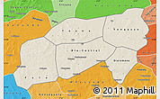 Shaded Relief Map of Bla, political shades outside