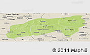 Physical Panoramic Map of Bla, shaded relief outside
