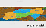 Political Panoramic Map of Bla, darken