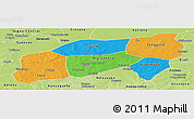 Political Panoramic Map of Bla, physical outside