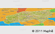 Satellite Panoramic Map of Bla, political outside