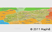 Satellite Panoramic Map of Bla, political shades outside
