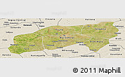 Satellite Panoramic Map of Bla, shaded relief outside