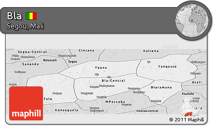Silver Style Panoramic Map of Bla