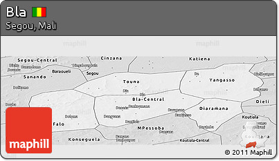 Silver Style Panoramic Map of Bla