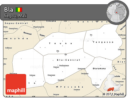 Classic Style Simple Map of Bla