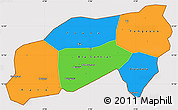 Political Simple Map of Bla, cropped outside
