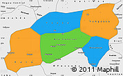 Political Simple Map of Bla, single color outside, borders and labels