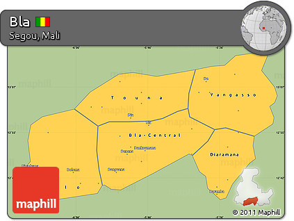 Savanna Style Simple Map of Bla, single color outside