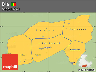 Savanna Style Simple Map of Bla, single color outside