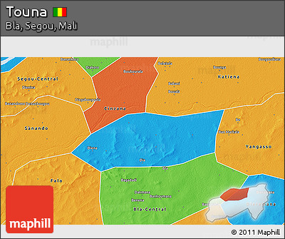 Political 3D Map of Touna