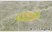 Satellite 3D Map of Touna, semi-desaturated