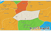 Shaded Relief 3D Map of Touna, political outside