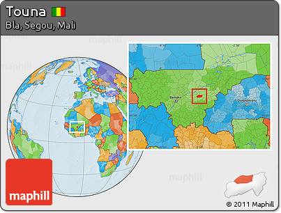Political Location Map of Touna