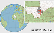 Savanna Style Location Map of Touna, highlighted country, highlighted grandparent region