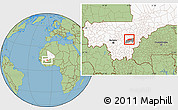 Savanna Style Location Map of Touna, highlighted country, highlighted parent region