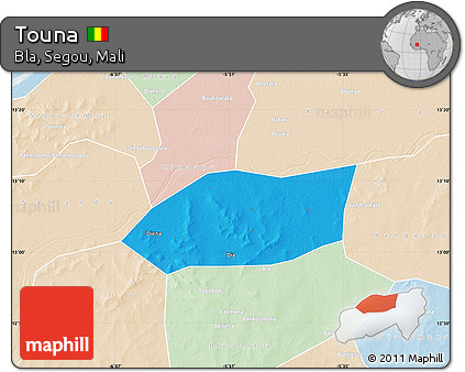 Political Map of Touna, lighten