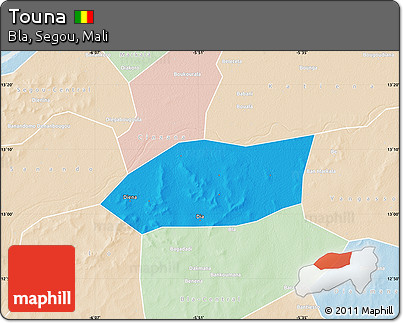 Political Map of Touna, lighten