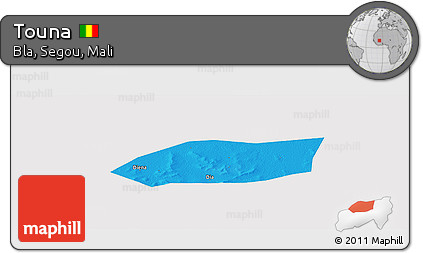 Political Panoramic Map of Touna, cropped outside