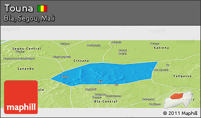 Political Panoramic Map of Touna, physical outside
