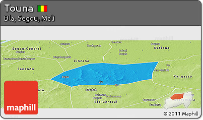 Political Panoramic Map of Touna, physical outside