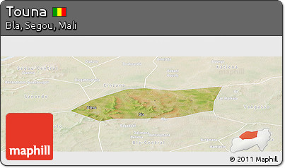 Satellite Panoramic Map of Touna, lighten