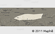 Shaded Relief Panoramic Map of Touna, darken