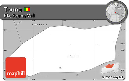 Gray Simple Map of Touna