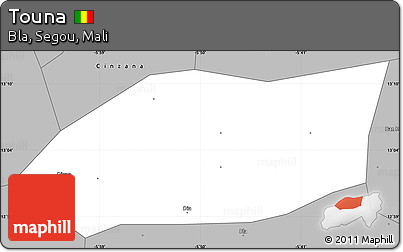 Gray Simple Map of Touna