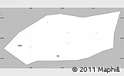 Gray Simple Map of Touna, single color outside