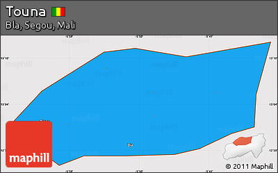 Political Simple Map of Touna, cropped outside